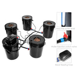 DWC Hydroponic System, Multi Barrel Hydroponic Machine, 5 Gallon Hydroponic Bucket System (4 Bucket + Reservoir Kit)